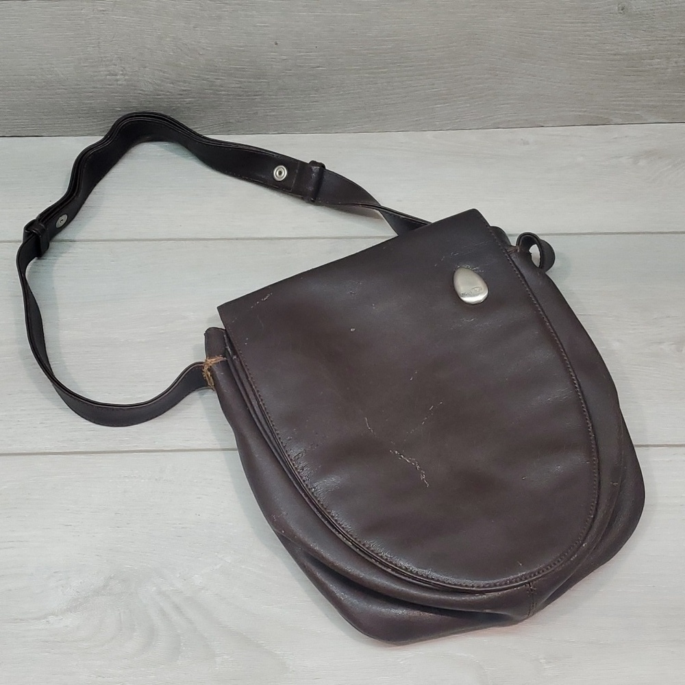 Tumi Vintage Retro Unisex Brown Leather Crossbody Bag